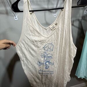 Disney White Tank Top with Jiminy Cricket